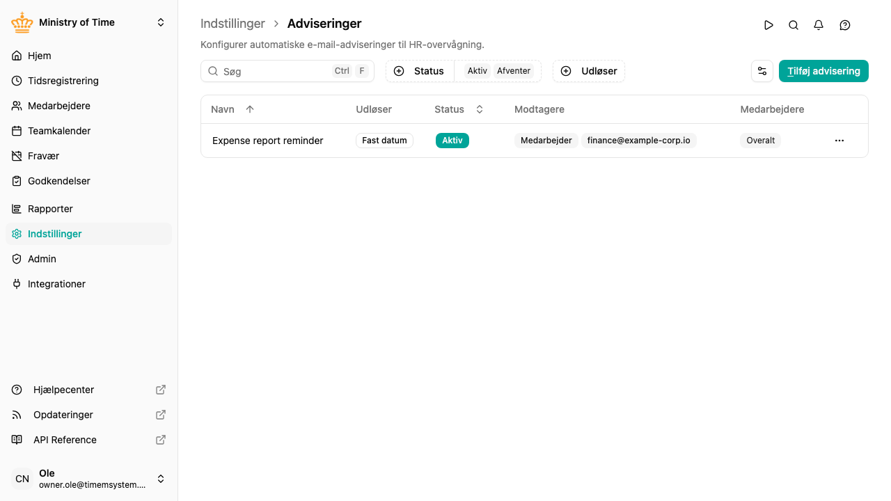 Liste over adviseringer