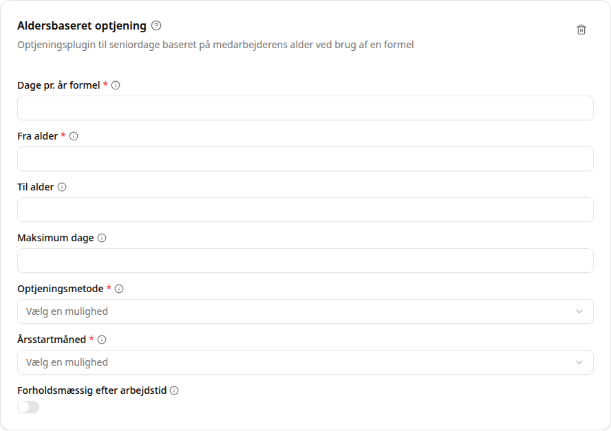 Aldersbaseret tilskrivning plugin konfiguration