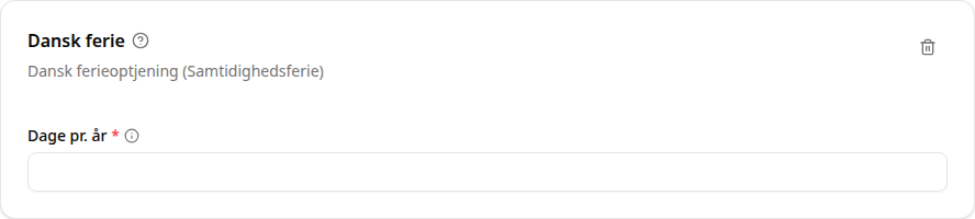 Dansk ferie plugin konfiguration