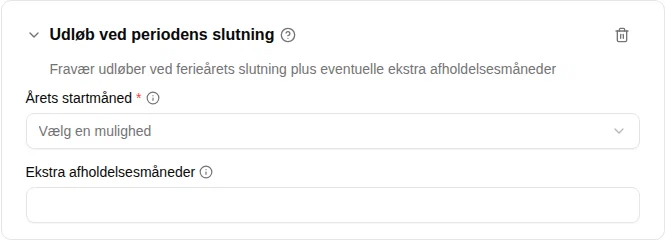 Indstillinger for pluginet Udløb ved periodens slutning