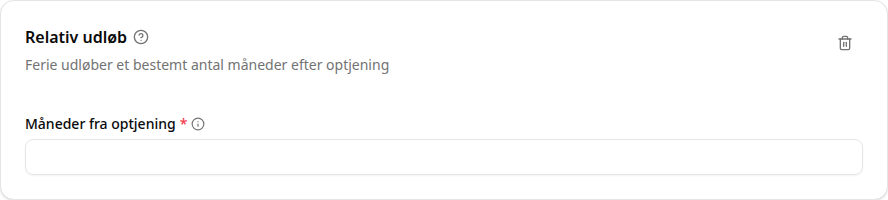 Konfiguration af plugin Relativ udløbsdato