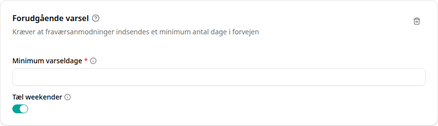 Konfiguration af varslingsfrist