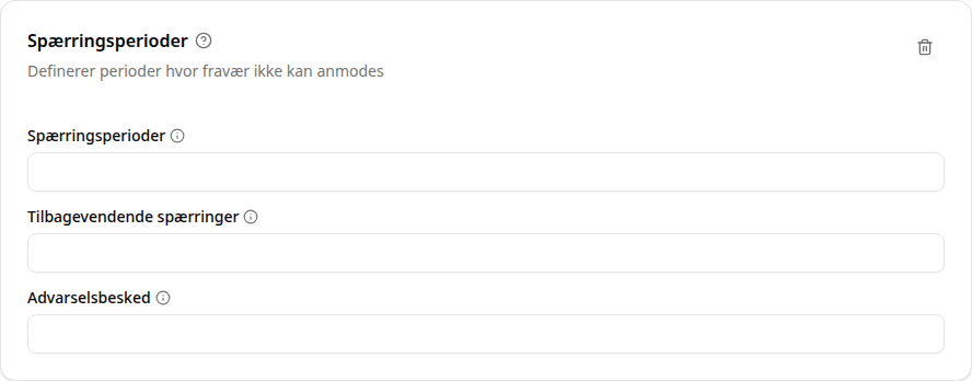 Konfiguration af spærringsperioder