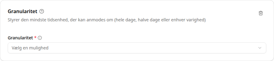 Konfiguration af granularitet