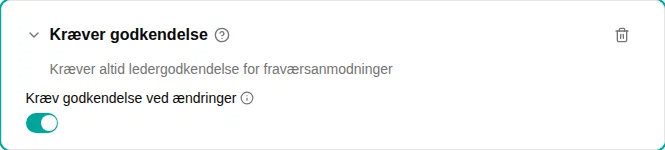 Indstillinger for Kræver godkendelse