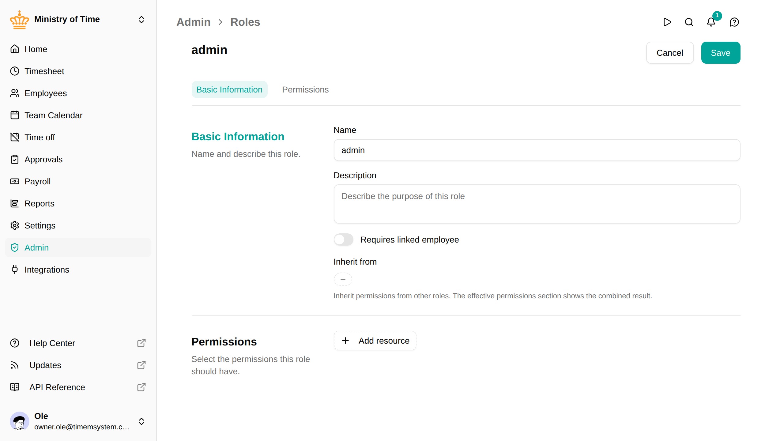Customizing a standard role