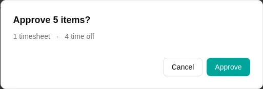 Batch approve confirmation dialog