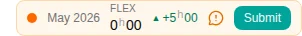 Period chips in the timesheet toolbar