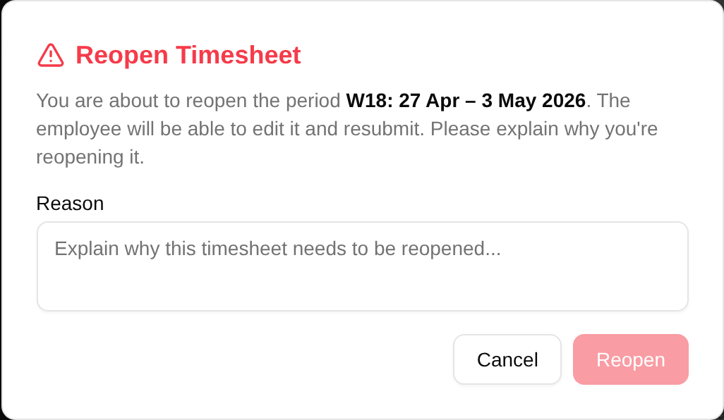 Reopen confirmation dialog