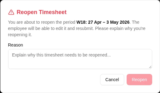 Reopen confirmation dialog