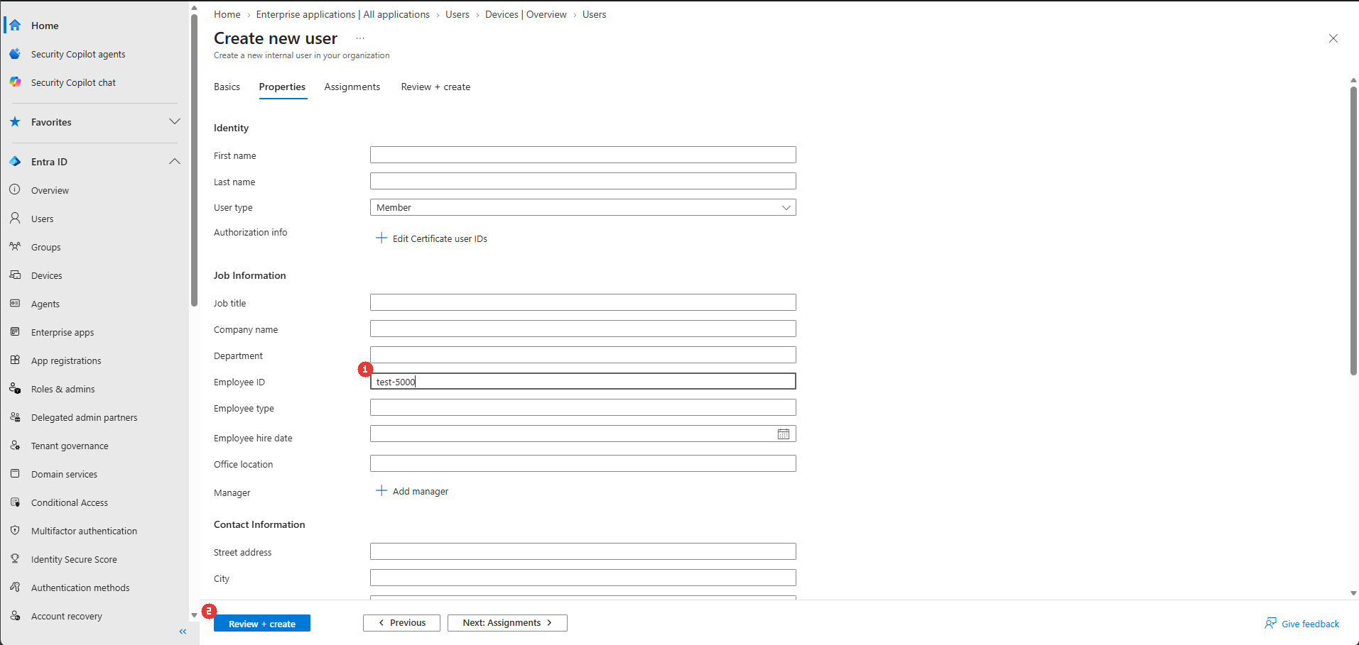 The Employee ID carries the stable employee number that links the user to the mTime employee