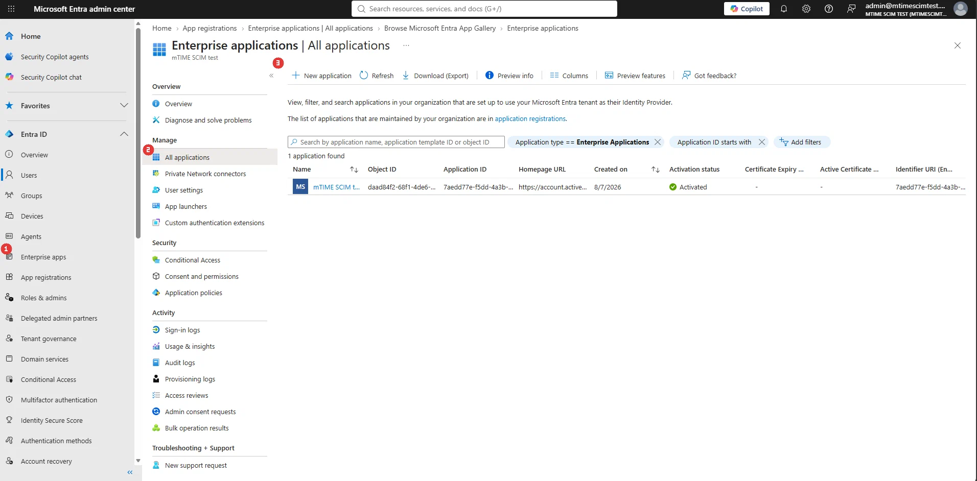 Listen over enterprise-applikationer — New application åbner app-galleriet
