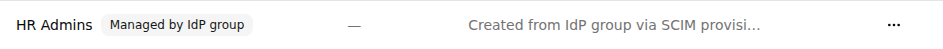 A role bound to an IdP group on the Roles page