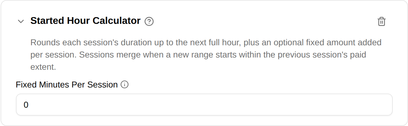 Started Hour calculator configuration