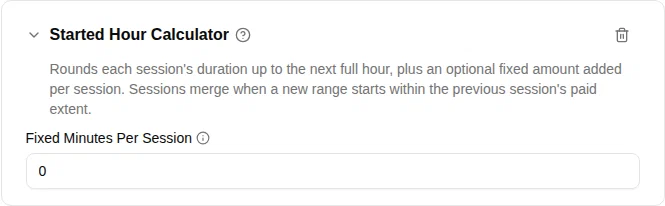 Started Hour calculator configuration