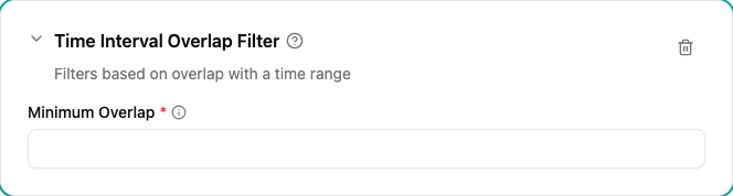Time Interval Overlap filter configuration