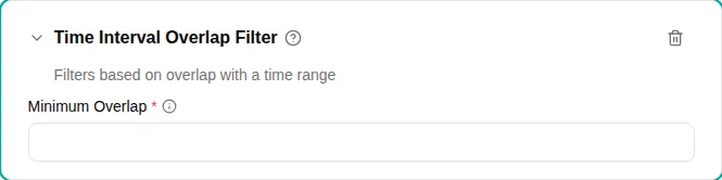Time Interval Overlap filter configuration