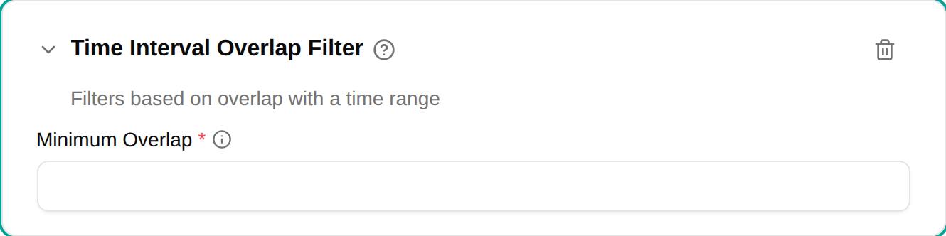 Time Interval Overlap filter configuration