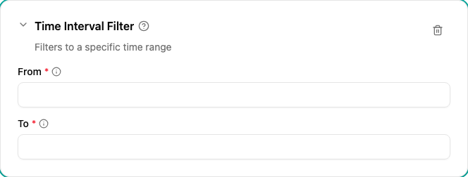 Time Interval filter configuration