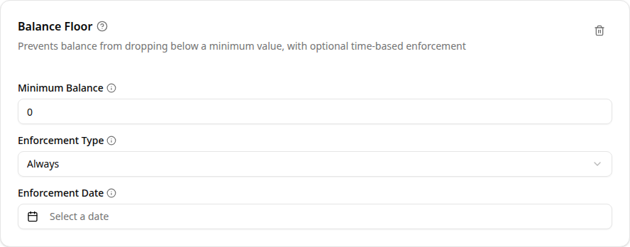 Balance Floor configuration
