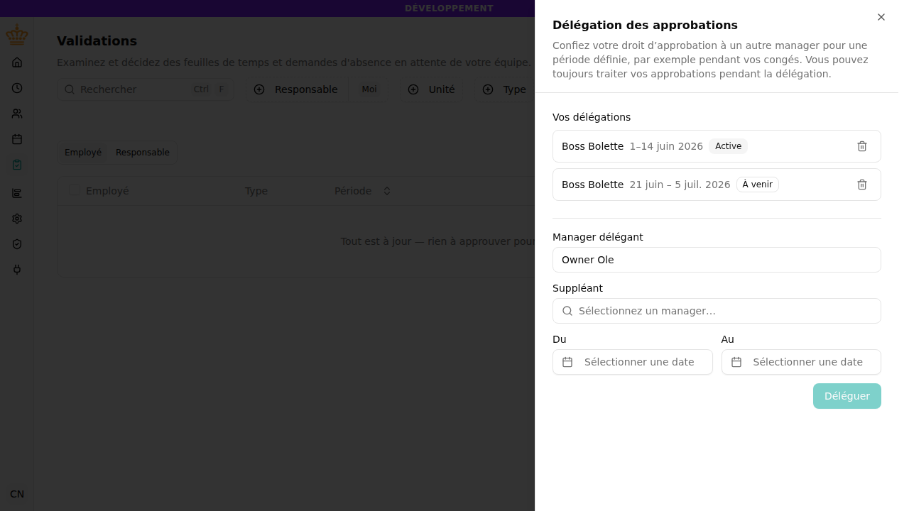 Mise en place d’une délégation d’approbations