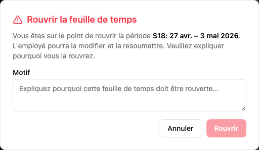 Boîte de confirmation de réouverture