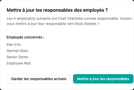 Dialogue de confirmation de mise à jour des managers