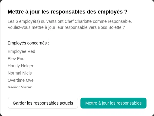 Dialogue de confirmation de mise à jour des managers