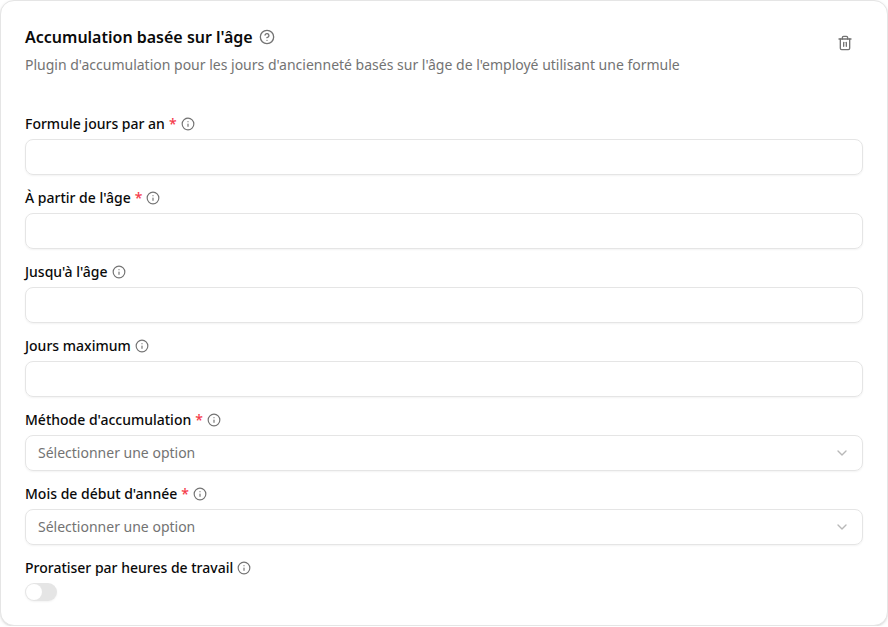 Configuration du plugin Acquisition basée sur l'âge