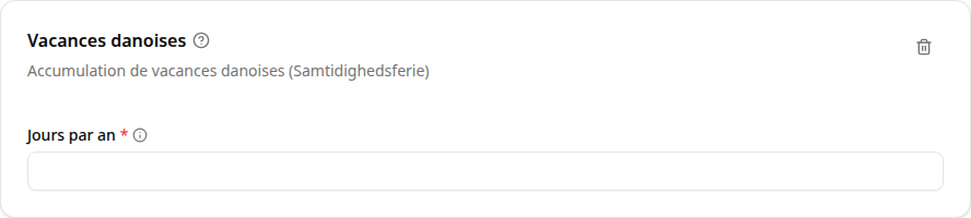 Configuration du plugin Congés danois