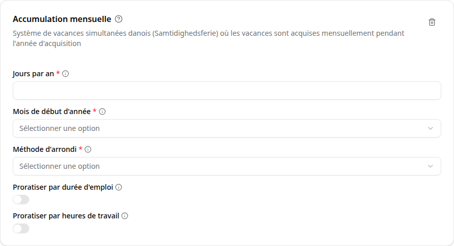 Configuration du plugin Acquisition mensuelle