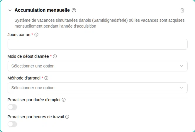 Configuration du plugin Acquisition mensuelle