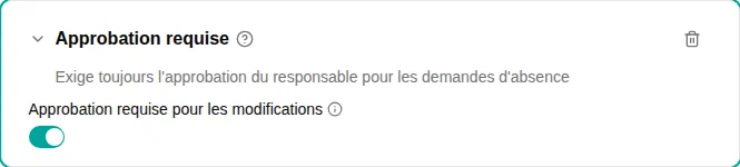 Configuration de l'approbation requise