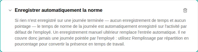 Configuration du plugin Enregistrer automatiquement la norme