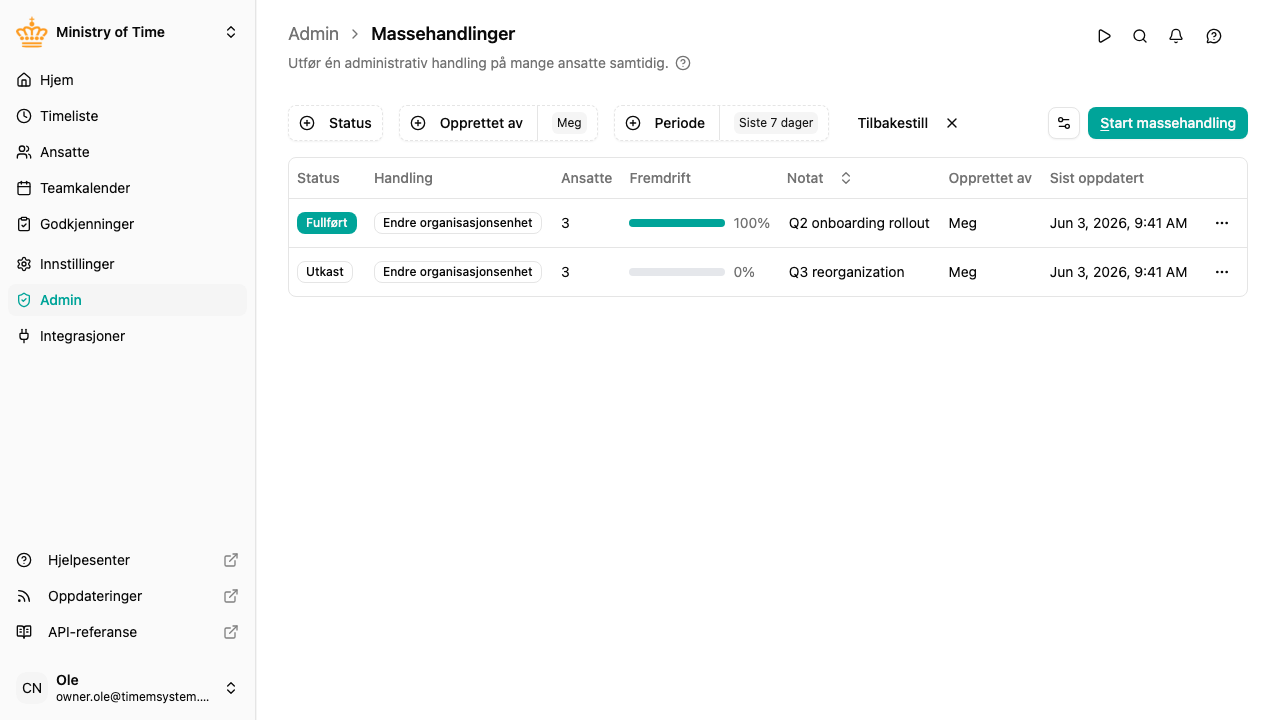 Liste over massehandlinger