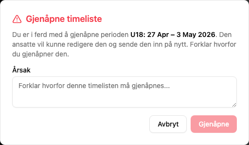 Bekreftelsesdialog for gjenåpning