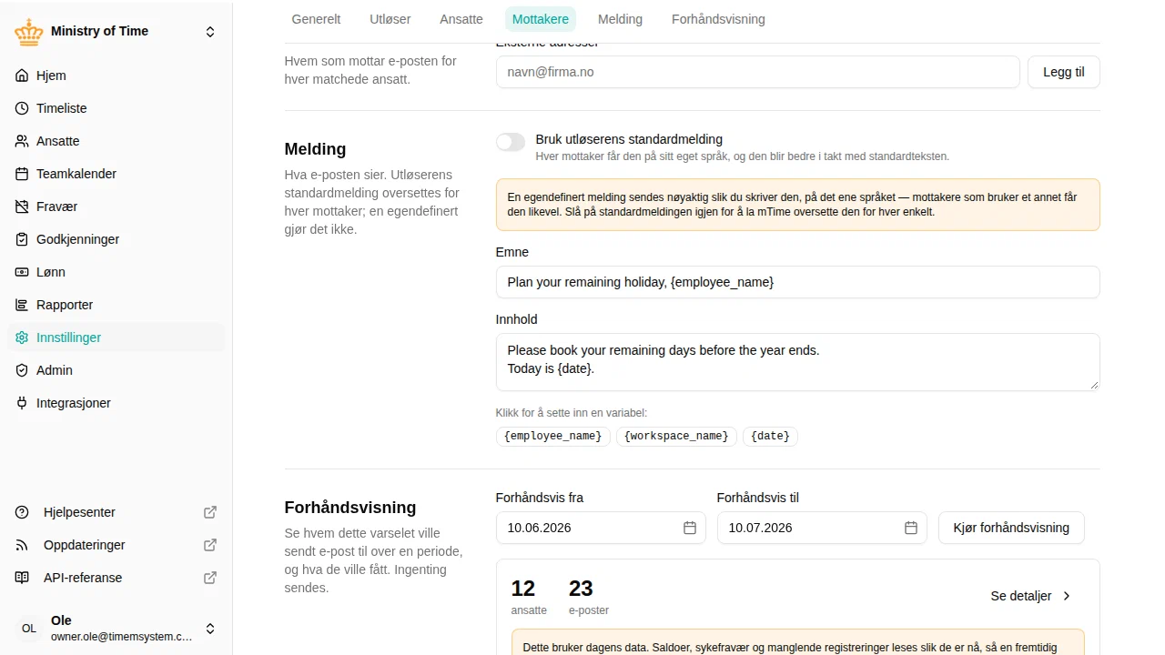 Oversikt over forhåndsvisningen