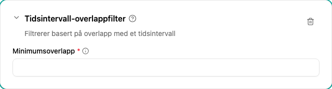 Konfigurasjon av Tidsintervalloverlapp-filteret