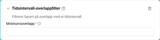 Konfigurasjon av Tidsintervalloverlapp-filteret