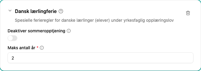 Konfigurasjon av plugin for dansk lærlingeferie