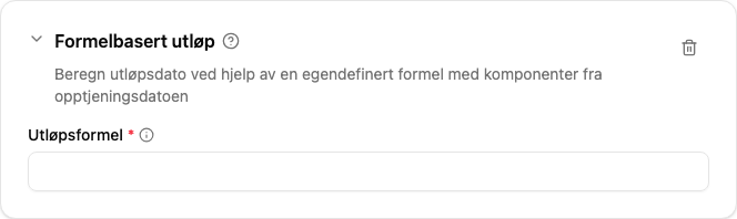 Konfigurasjon av plugin for formelbasert utløp