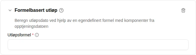 Konfigurasjon av plugin for formelbasert utløp