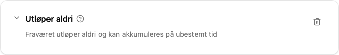 Konfigurasjon av pluginen Utløper aldri