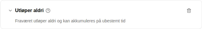 Konfigurasjon av pluginen Utløper aldri