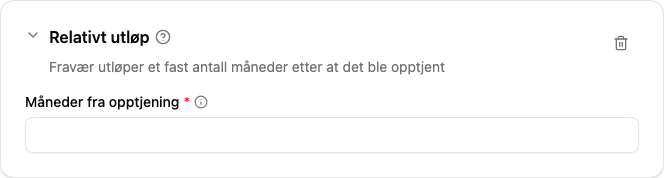 Konfigurasjon av plugin for relativt utløp