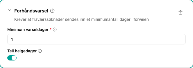Konfigurasjon av forhåndsvarsel