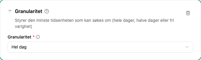 Konfigurasjon av granularitet