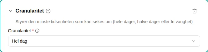Konfigurasjon av granularitet