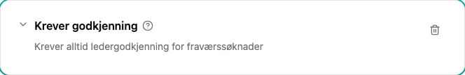 Konfigurasjon av Krever godkjenning