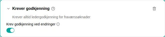 Konfigurasjon av Krever godkjenning